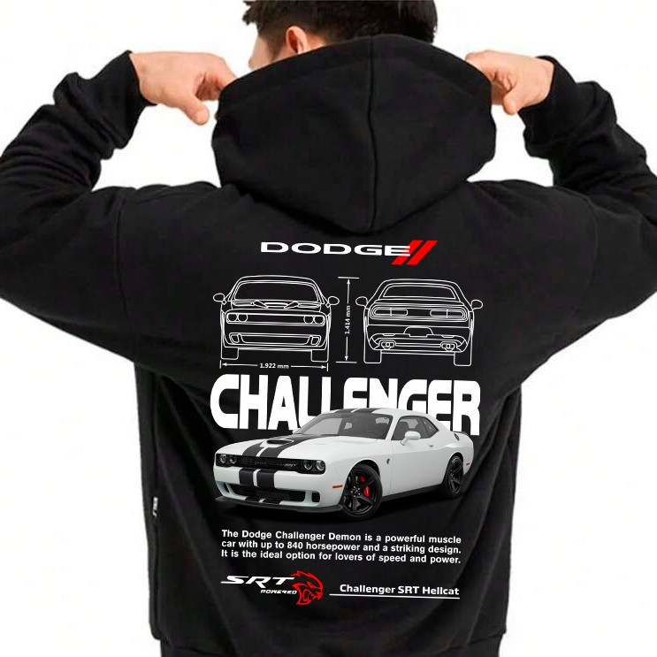 Blusa de Moletom Racing Motorsport Dodge Carros Casaco Canguru Adulto Envio Imediato