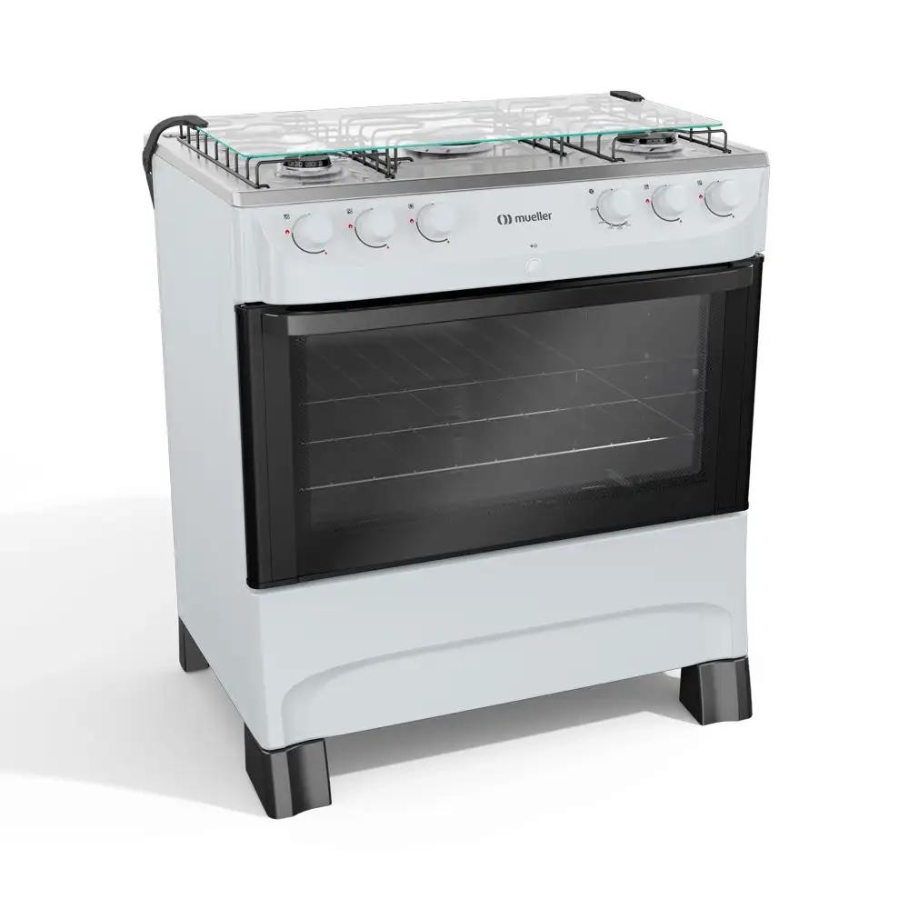 Fogão 5 Bocas a Gás Mueller com Acendimento Automático e Forno 81,6L Branco Bivolt - MFI5BB em Oferta na Shopee