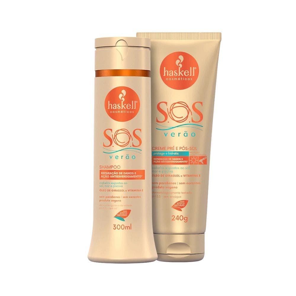 Kit Haskell SOS Verão Shampoo 300ml  Leave In 240g