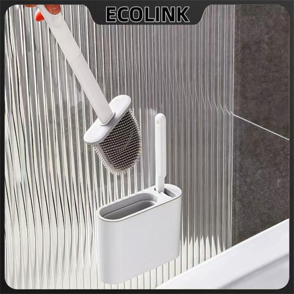 2 em 1  Escova de Silicone para Vaso Sanitário - Base de Banheiro Privada Alta Eficiência
