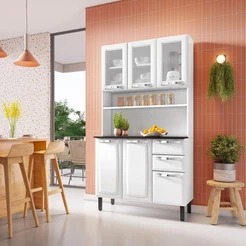 Kit Cozinha Compacta Pratika 105cm em Aço Itatiaia Branco