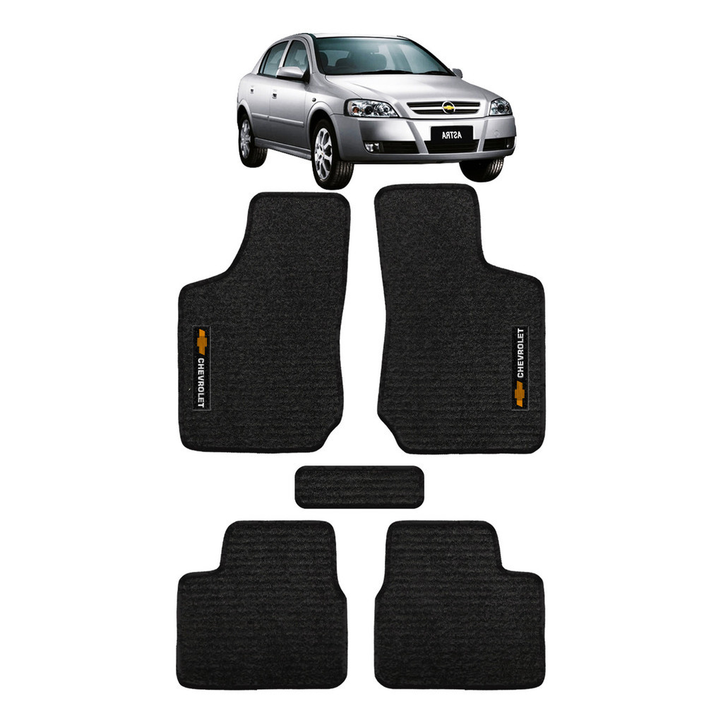 Kit de tapetes 5 peças específico Astra 1998 99 00 ... 09 10 2011 Carpete Preto