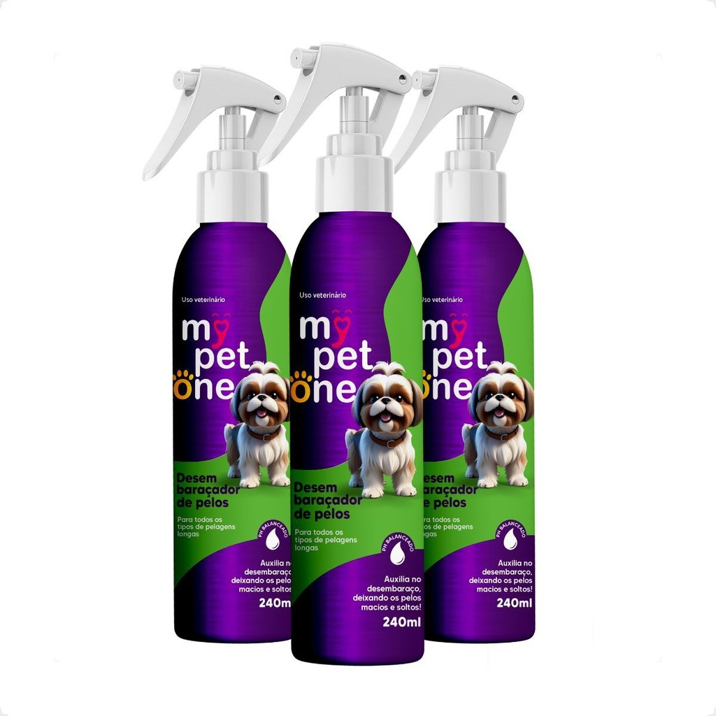 Kit 3 Desembaraçador Premium de Pelos 240mL - Mypetone