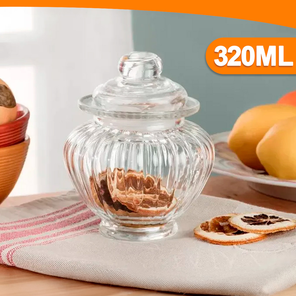 Pote De Vidro Hermético Com Tampa Para Alimentos Bomboniere Doces Massas 320ML em Oferta na Shopee