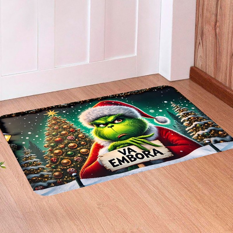 Tapete Para Porta Decorativo Personagem Grinch Vá Embora Natal