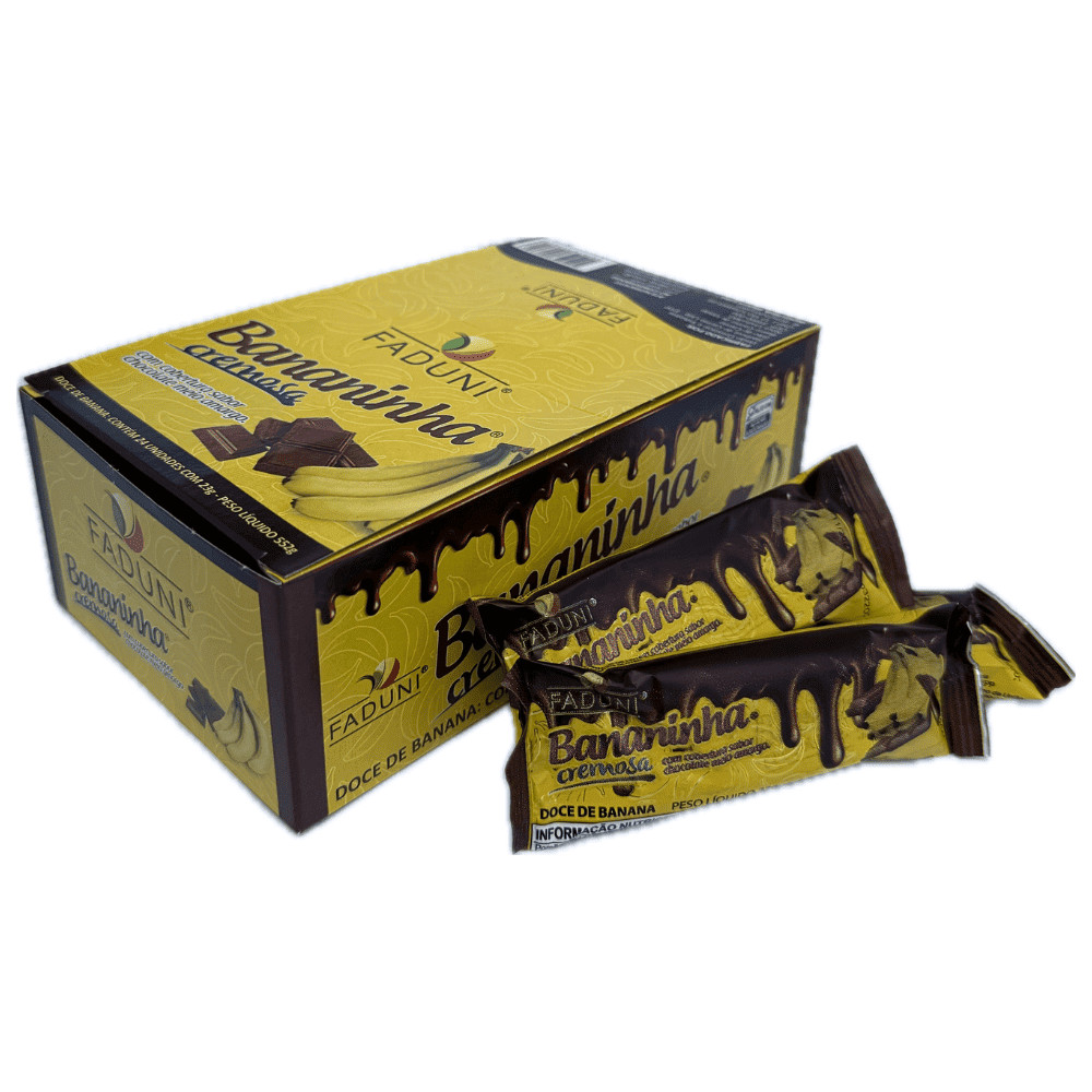 Bananinha Cremosa Com Chocolate Faduni Com Açúcar 24un 23g em Oferta na Shopee
