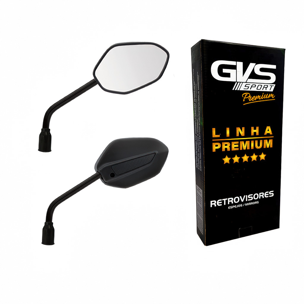 Retrovisor GVS Twister CB250 Rosca Honda Lente Convexa Prata em Oferta na Shopee