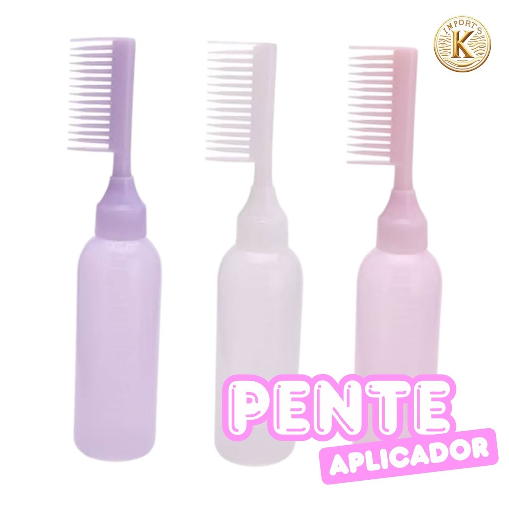 Frasco Aplicador De Tintura Para Cabelo com Pente em Oferta na Shopee