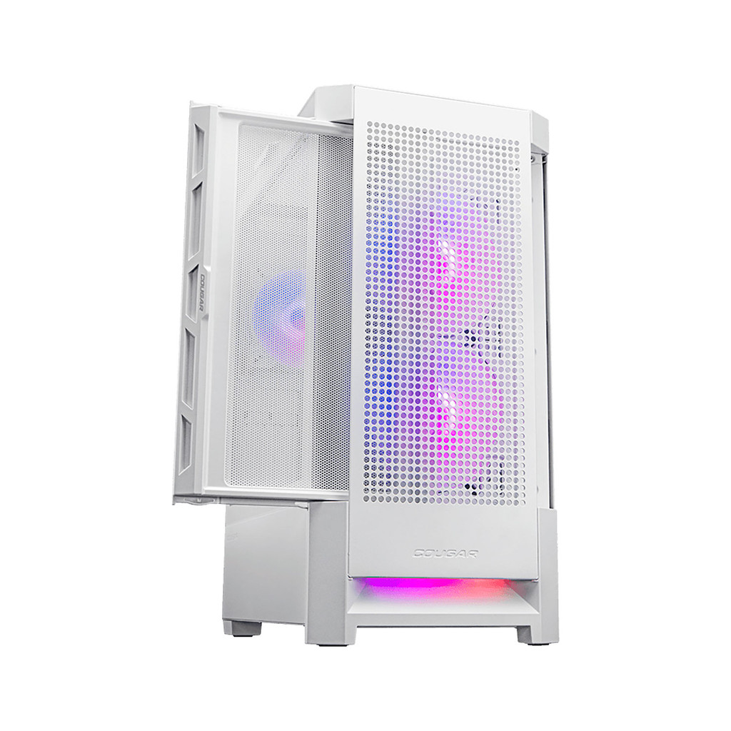 Detalhes do Gabinete Gamer Cougar Duoface RGB, Vidro Temperado, E-ATX, 3x Fans ARGB, Branco, 385ZD10.0003