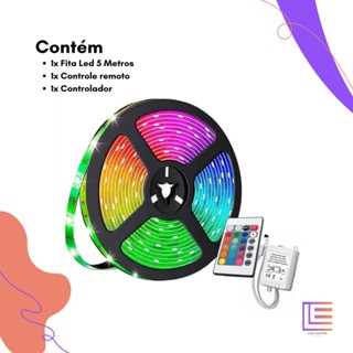 Fita RGB 3528 Super Led 5M Varias Cores Com Controle Remoto Envio Imediato em Oferta na Shopee