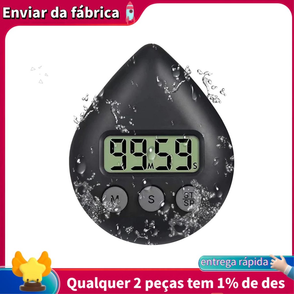 Temporizador De Chuveiro Operado Por Bateria Silencioso E Sem Tique-Taque , Digital À Prova D'água Bonito De Tamanho Peq