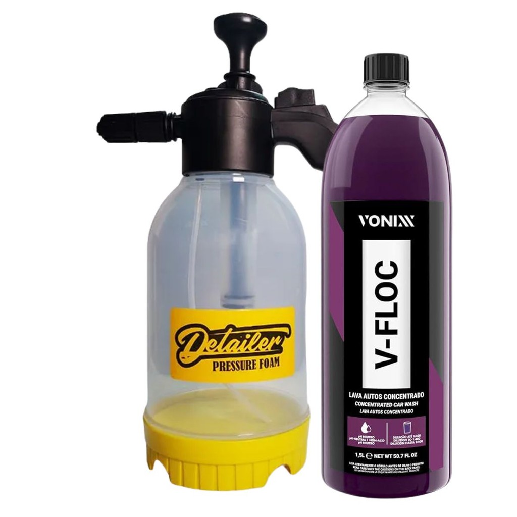 Pulverizador Snow Foam Manual Pressure Foam Detailer + V-Floc 1,5L