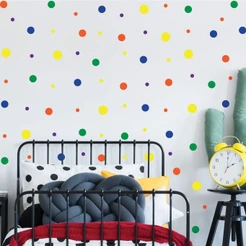 Adesivo de Parede Quarto Infantil Bolinhas Coloridas Kit com 150un