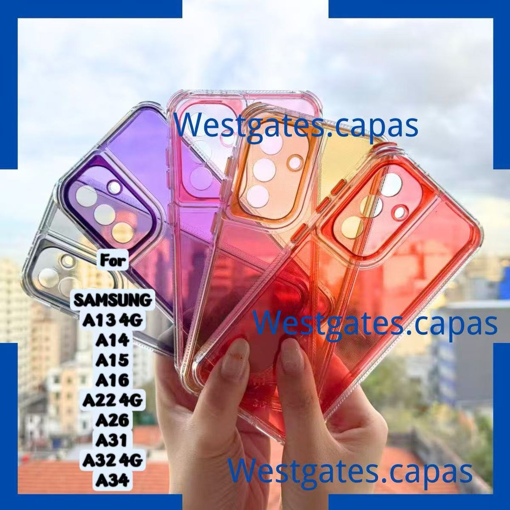 Capa Space 2 EM 1 Acrilico e Silicone Compatível para Samsung Galaxy A13 4G A14 A15 A16 A22 4G A26 A31 A32 4G A34