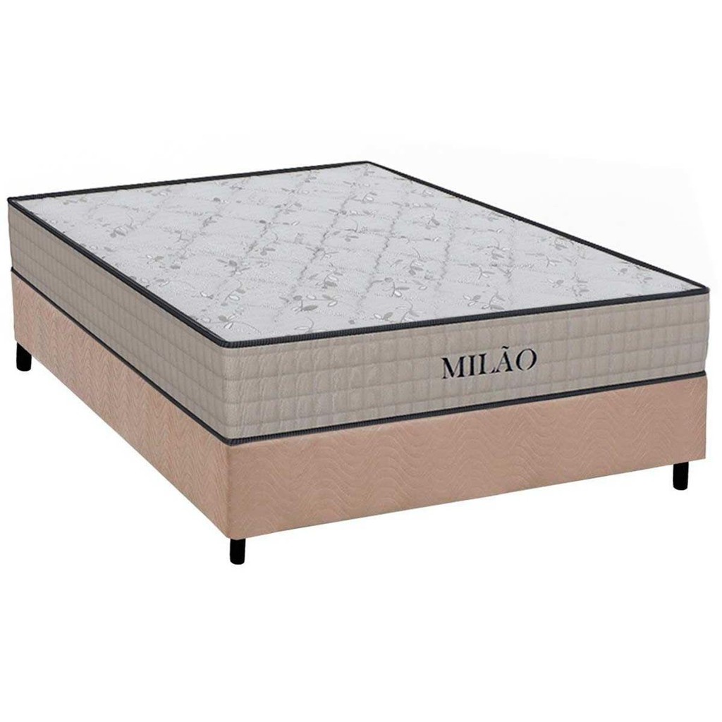 Conjunto Box Casal: Colchão Espuma Orthoflex D33 Milão + Base CRC Suede Clean (138x188) em Oferta na Shopee