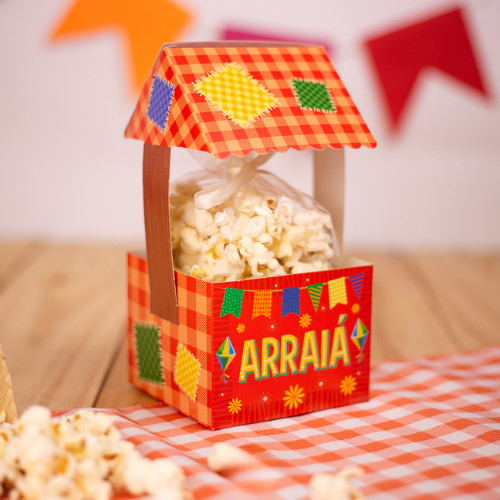 30 CACHEPOT BARRACA ARRAIÁ 9X9X17,0cm 5518 IDEIA FESTA JUNINA 2025