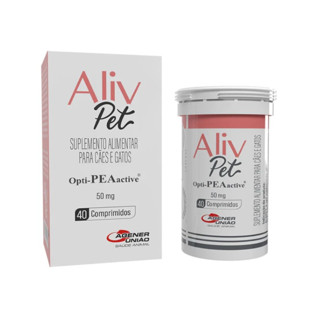 Aliv Pet 50mg Opti-pea Suplemento Para Cães E Gatos 40 Comp.