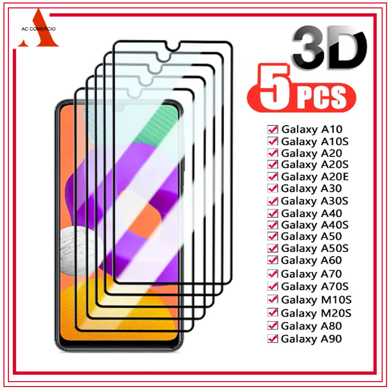 Kit 5 Película De Vidro Temperado 3D 9H Para Samsung A01 A11 A21 A21S A31 A41 A51 A71 A50 A40 A30 A10 A20 Envio Imediato