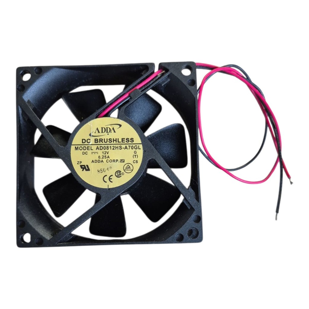 Cooler 80x80x25mm 12v 0,25a  Ad0812hs-a70gl 2 Fios
