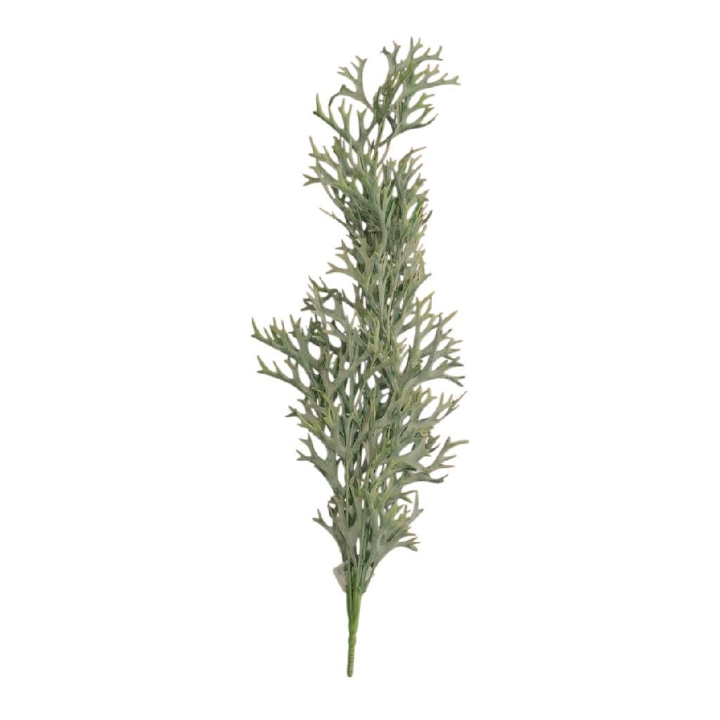 Flor Artificial Chifre De Veado 77cm Verde Permanente Planta Decorativa Pra Sempre Viva