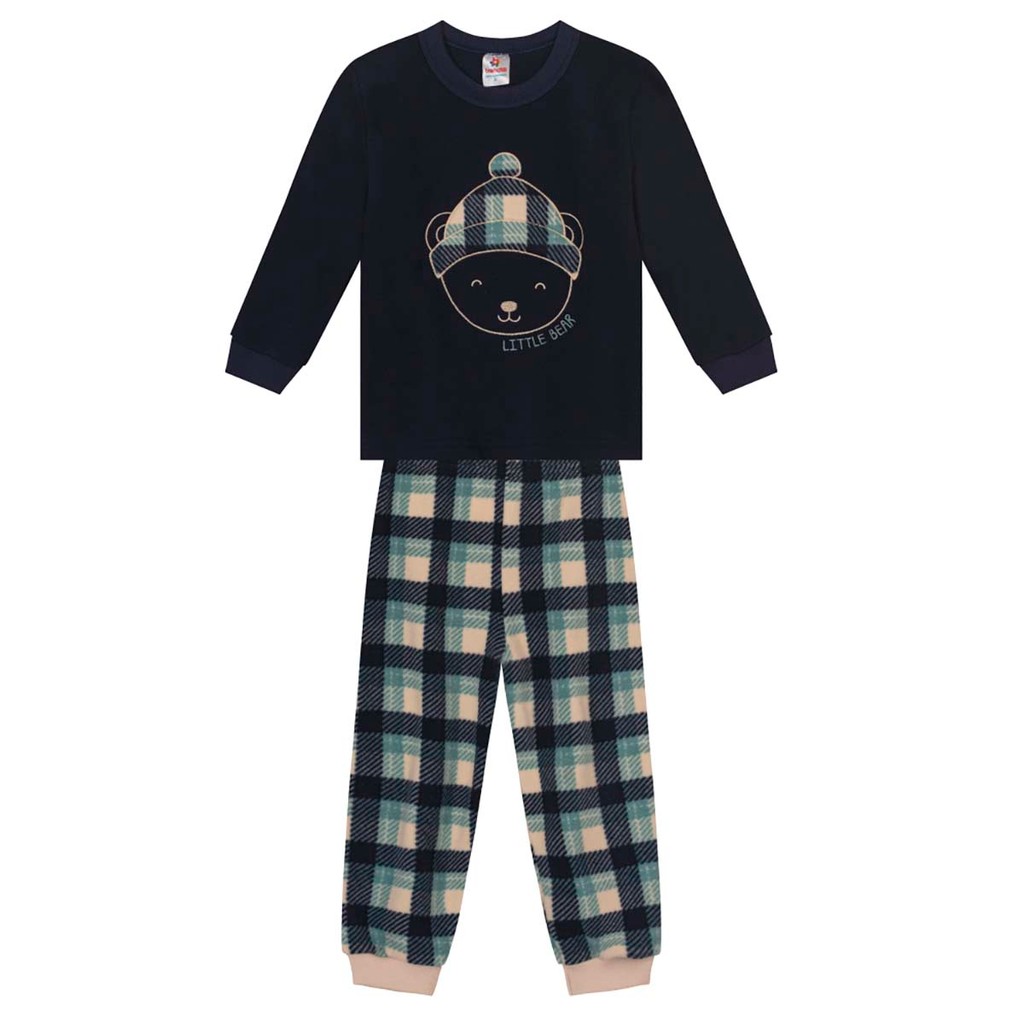 Pijama infantil menino de ursinho Brandili Azul - Baby & Kids Fashion