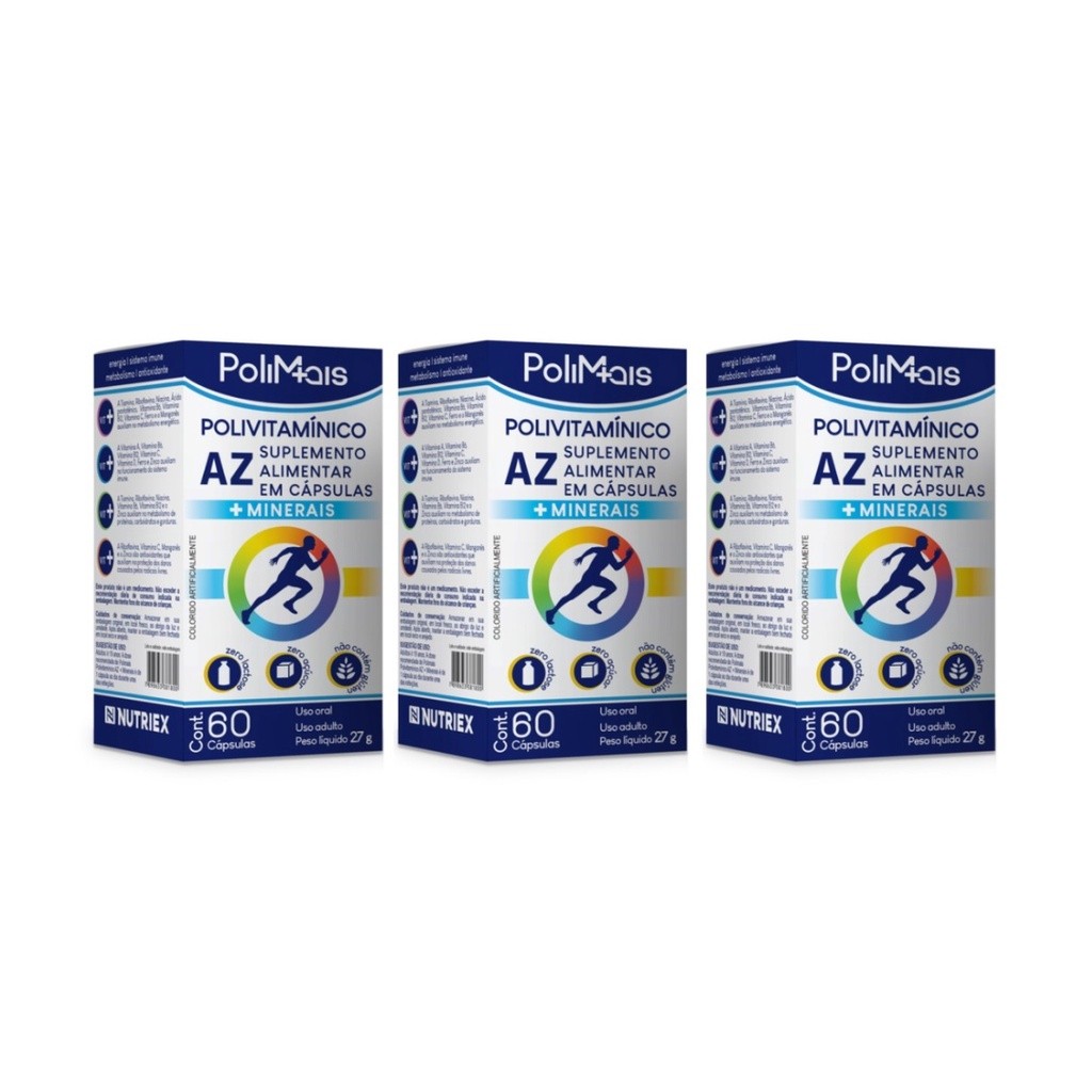 Polimais A-Z Total – Suplemento Polivitamínico | Kit com 3 Frascos