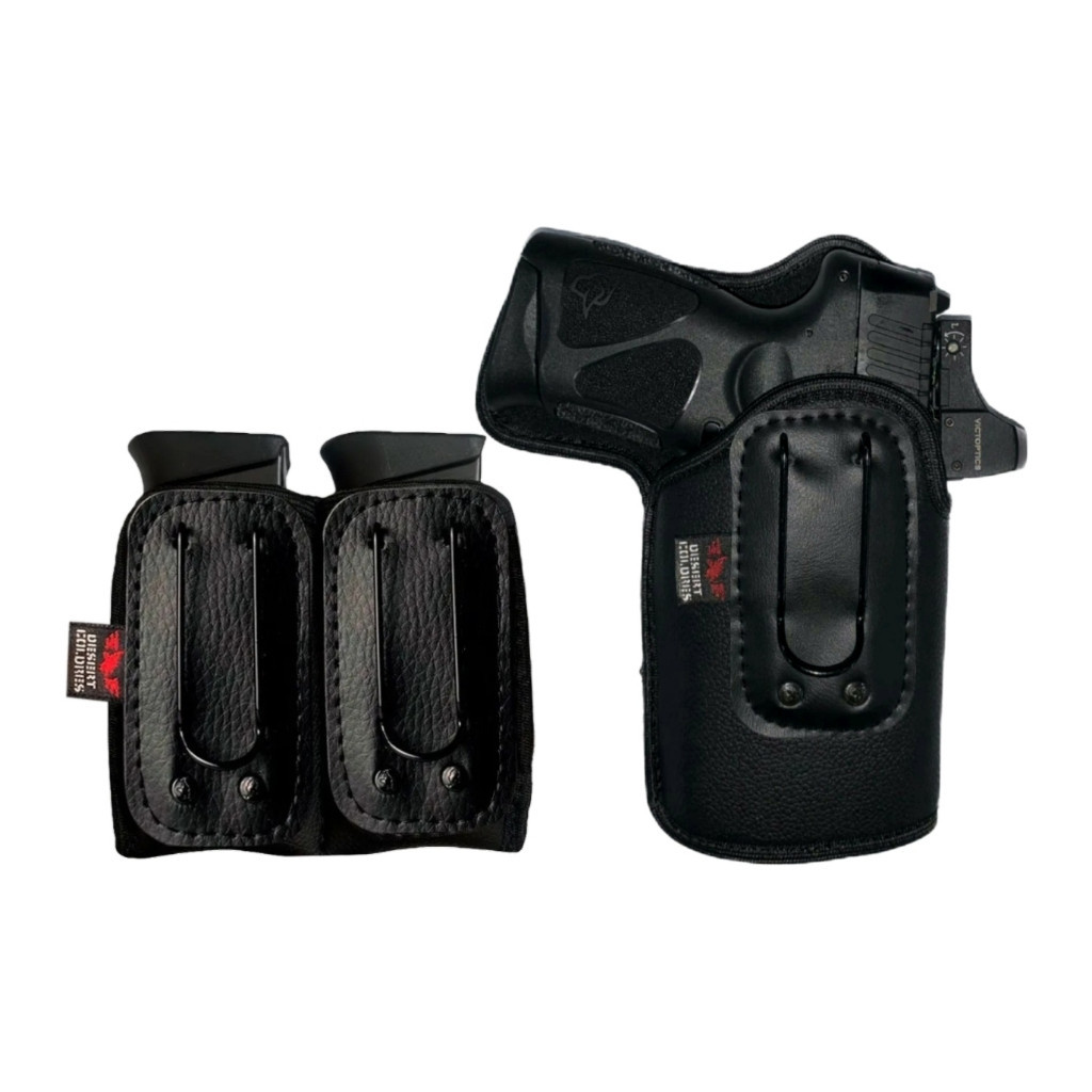 Kit Coldre Velado Taurus Th380c,G2c, G3c (Lanterna e Reddot)+ Porta Carregador Duplo Dissimulado Em Neoprene E Couro P.U