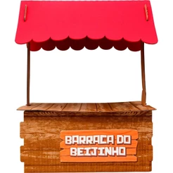 Porta Docinhos de Festa Junina Barraca do Beijinho em EVA Decoração Bandeja de Mesa para Doces