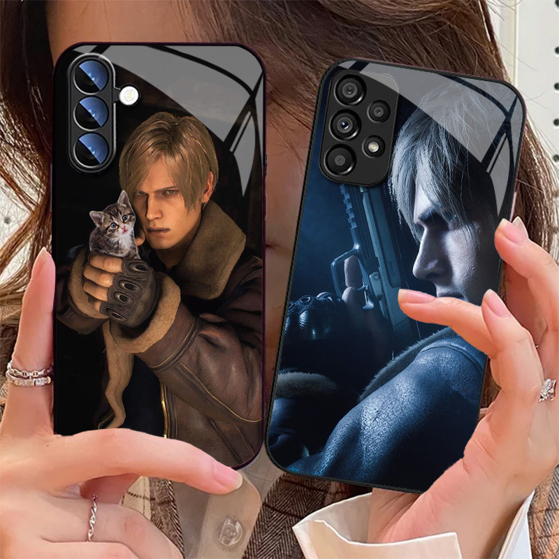 Resident Evil Leon Kennedy 02 Capa De Telefone De Vidro Para Samsung Galaxy S25 S24 Ultra S23 Fe S22 Plus S21 S20 S10 S9