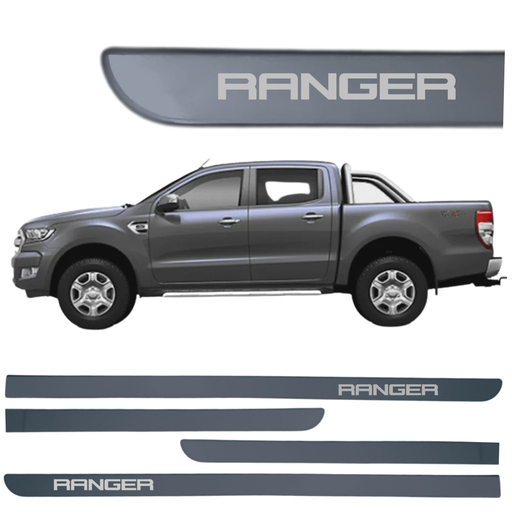 Jogo Lateral Friso Ford Ranger 2002 até 2025 Cinza Moscou