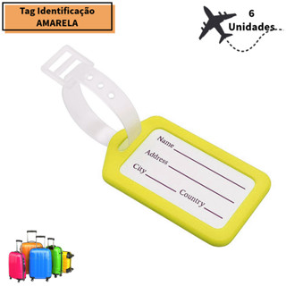 6 Etiquetas Tag de Identificação Mala Bagagem Viagem - Travel Luggage Tag em Oferta na Shopee