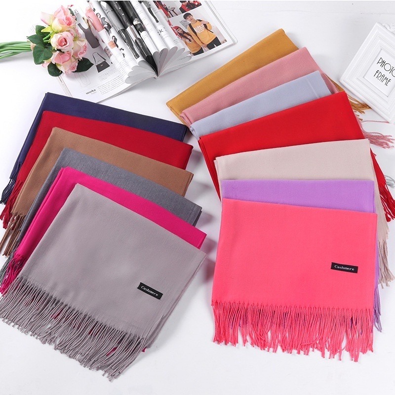 Cachecol Inverno Lenço Pashmina Xale Echarpe Feminino Grossa — imagem 2 de 2