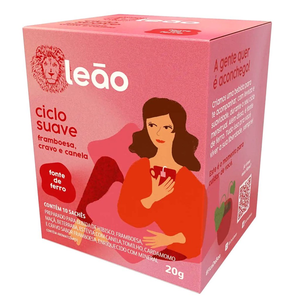 Chá Fases Ciclo Suave Framboesa, Cravo e Canela Leao 20g com 10un em Oferta na Shopee