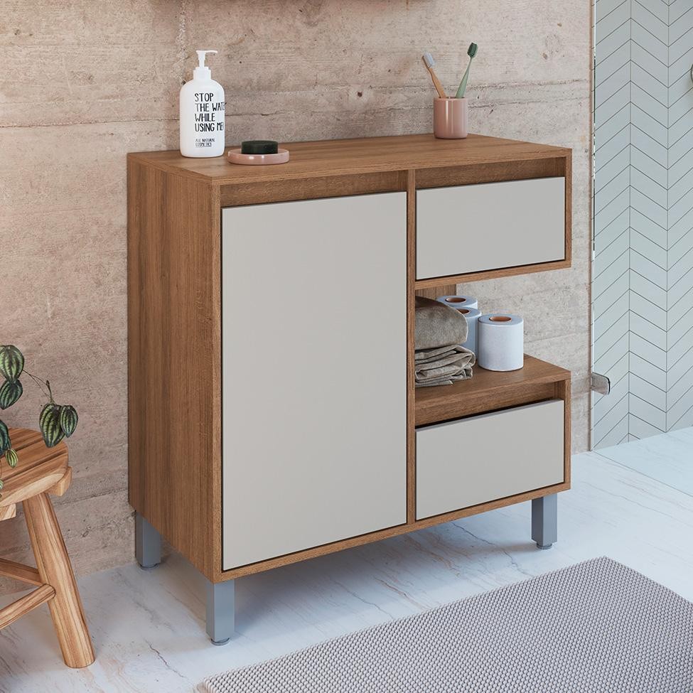 Gabinete de Banheiro Paula 1 PT 2 GV Mel e Arenas em Oferta na Shopee