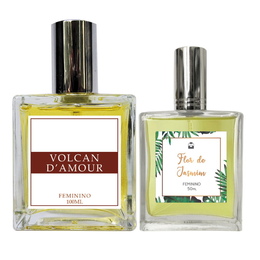 Kit Perfume Fem. Volcan D'Amour 100ml + Flor de Jasmim 50ml