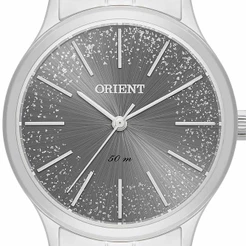 Relógio Orient Feminino Fbss0143 G1sx Prateado Fundo Cinza