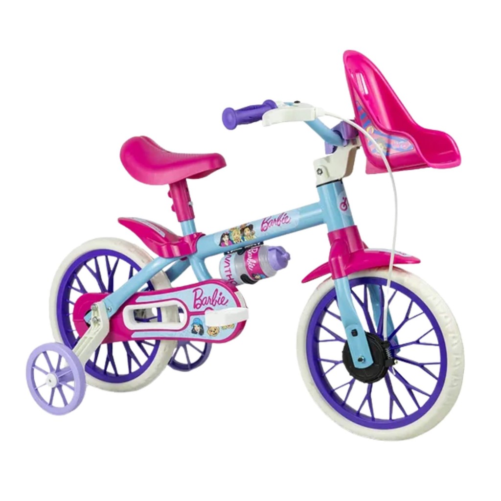 Bicicleta Infantil Aro 12 Barbie Mattel Nathor Limitador Giro Freio Tambor 101350160000 em Oferta na Shopee