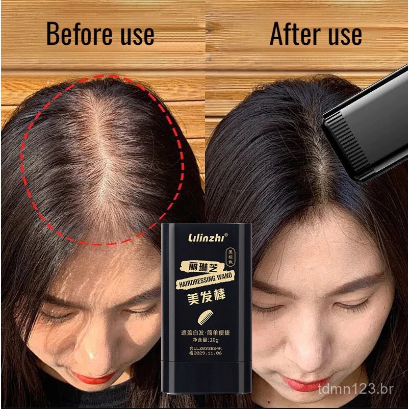 Bastão De Cabelo À Prova D'água E De Suor , Sem Manchas Desbotamento , Cobre Cabelos Grisalhos , Pente Dentado Natural , em Oferta na Shopee