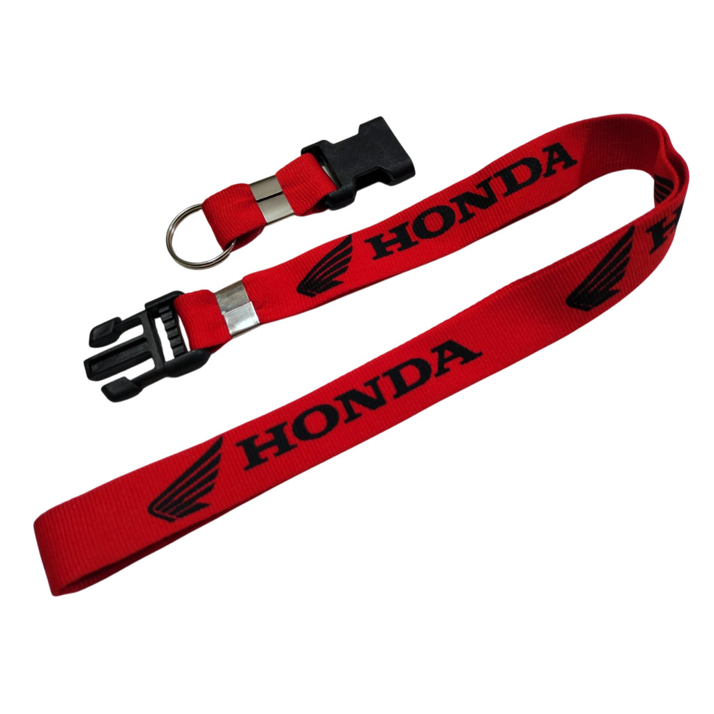 Cordão de Pescoço Vermelho com Engate Saque Rápido Modelo HONDA para Chave de Moto ou Crachá