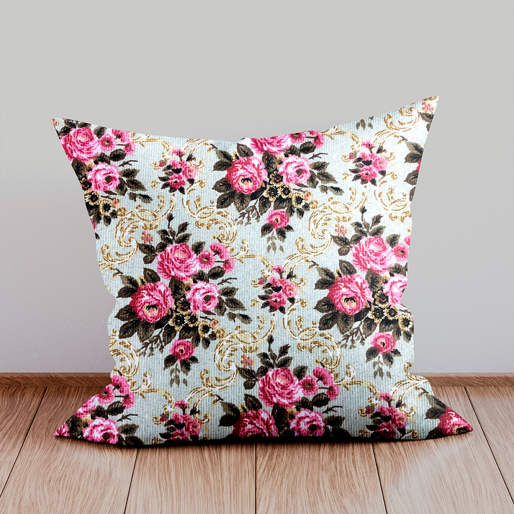 Kit 6 Capas Almofadas Estampada Gorgurinho C/ Zíper 45x45cm Flores Rosa em Oferta na Shopee