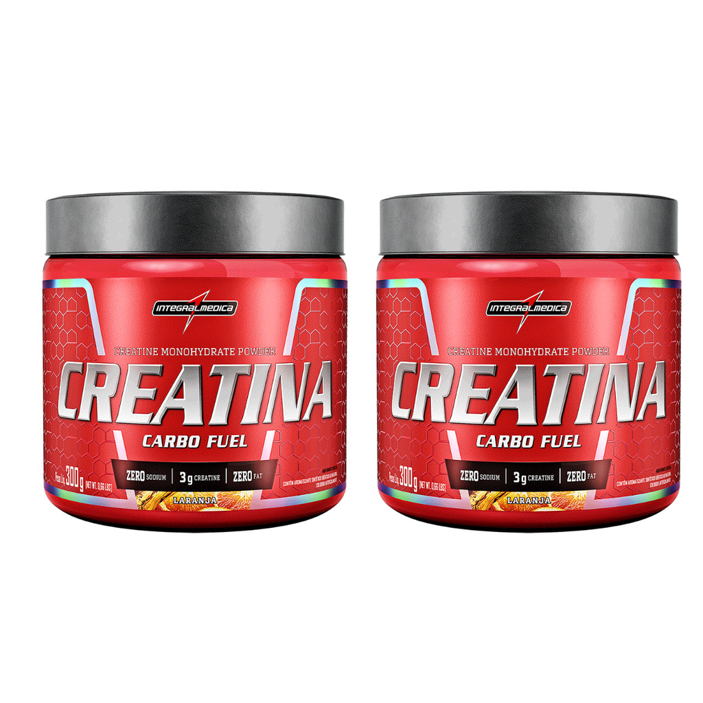 Kit 2 und Creatina Carbo Fuel Laranja 300g - Integralmédica em Oferta na Shopee