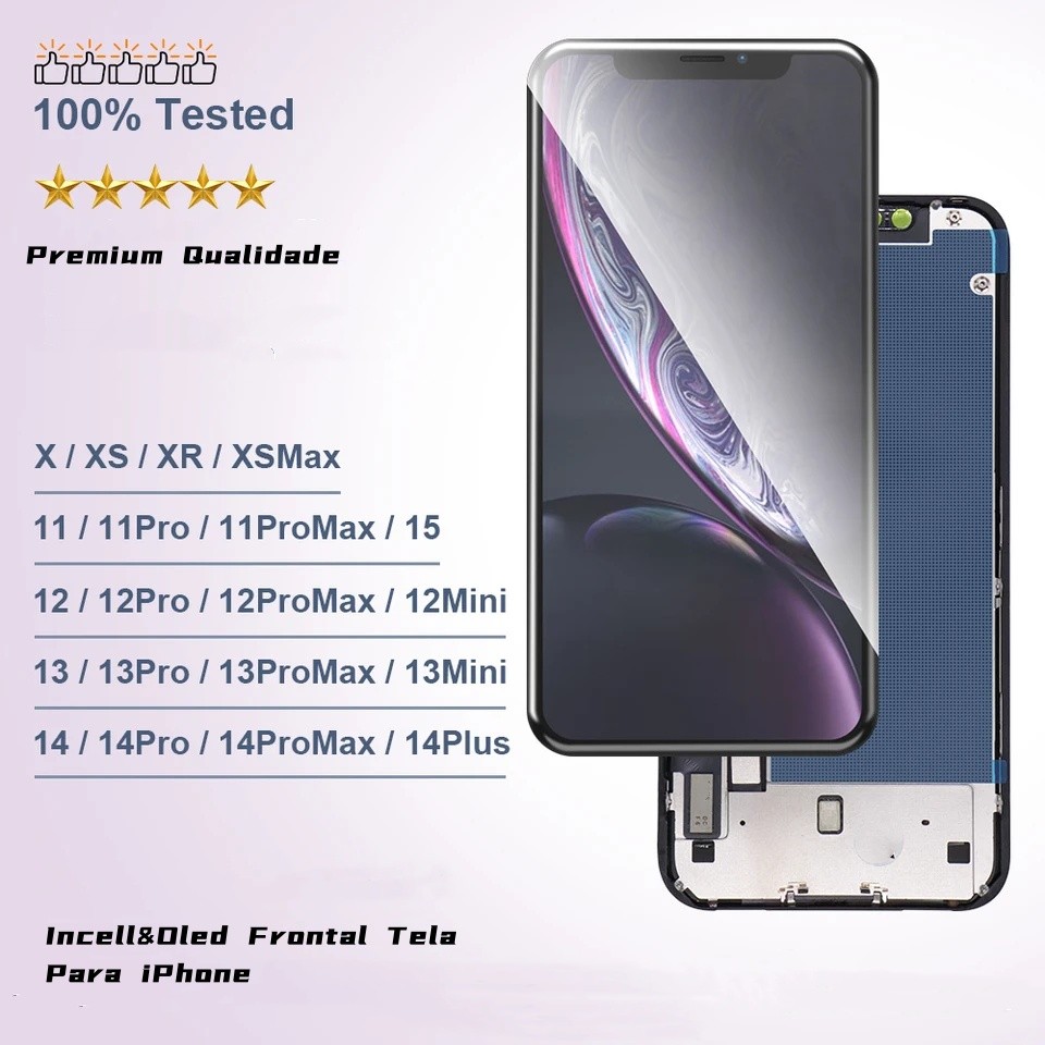 Incell&Oled Frontal Tela Para iPhone X Xr Xs Xsmax 11 14 12 13 Pro Max Premium Touch Display Com Aro Nova Lcd 100% Teste