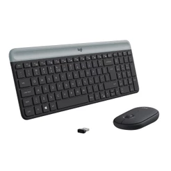 Kit Teclado e Mouse Logitech MK470, Design Slim, Sem Fio, Ambidestro, Clique Silencioso, US, Grafite - 920-009268