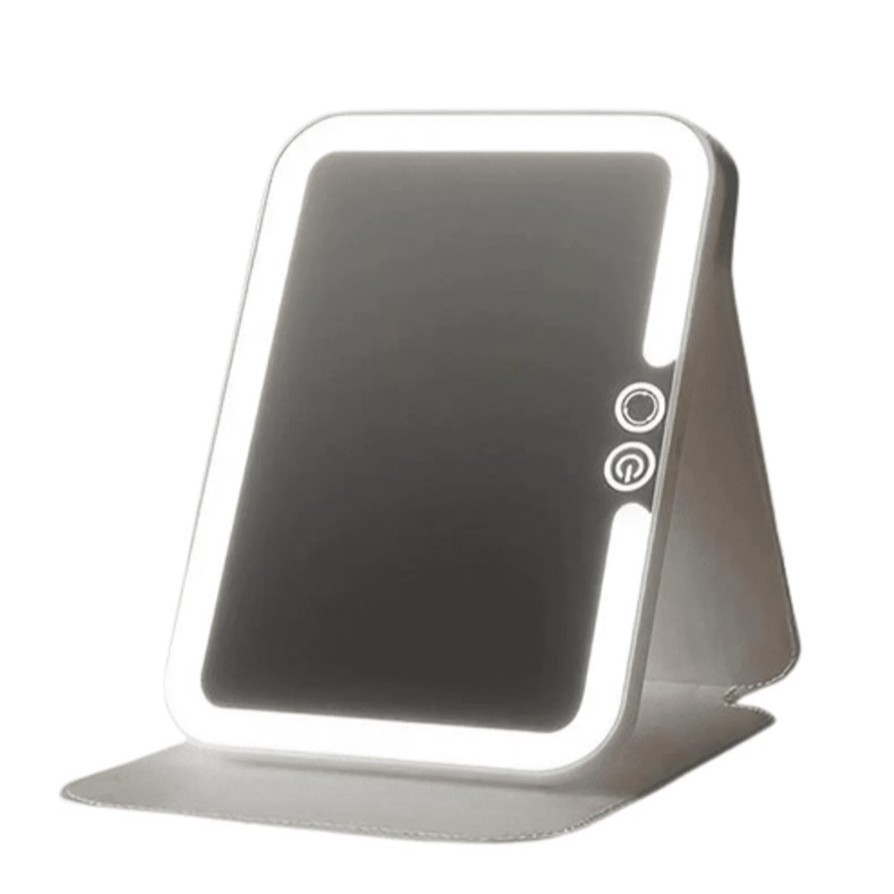 Espelho Mesa Touch Led Portátil Recarregável Cosmetic Mirror Tipo Tablet 5W (24x8x3cm) em Oferta na Shopee