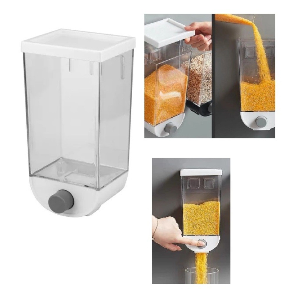 DISPENSER DE ALIMENTOS DE PAREDE TOUCH PORTA CEREAL MANTIMENTOS 1 LITRO HERMETICO LUXO