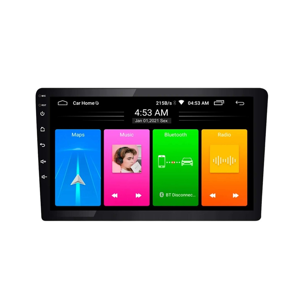Central Multimídia 10" Carplay Android Auto GPS Wifi 2GB RAM Roadstar Painel Rádio Automotivo Carro