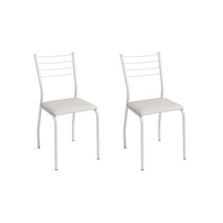 Cadeira Sala de Jantar Malta 2C140BR Aço Kit 2 Un Branco/ano Branco - Kappesberg em Oferta na Shopee