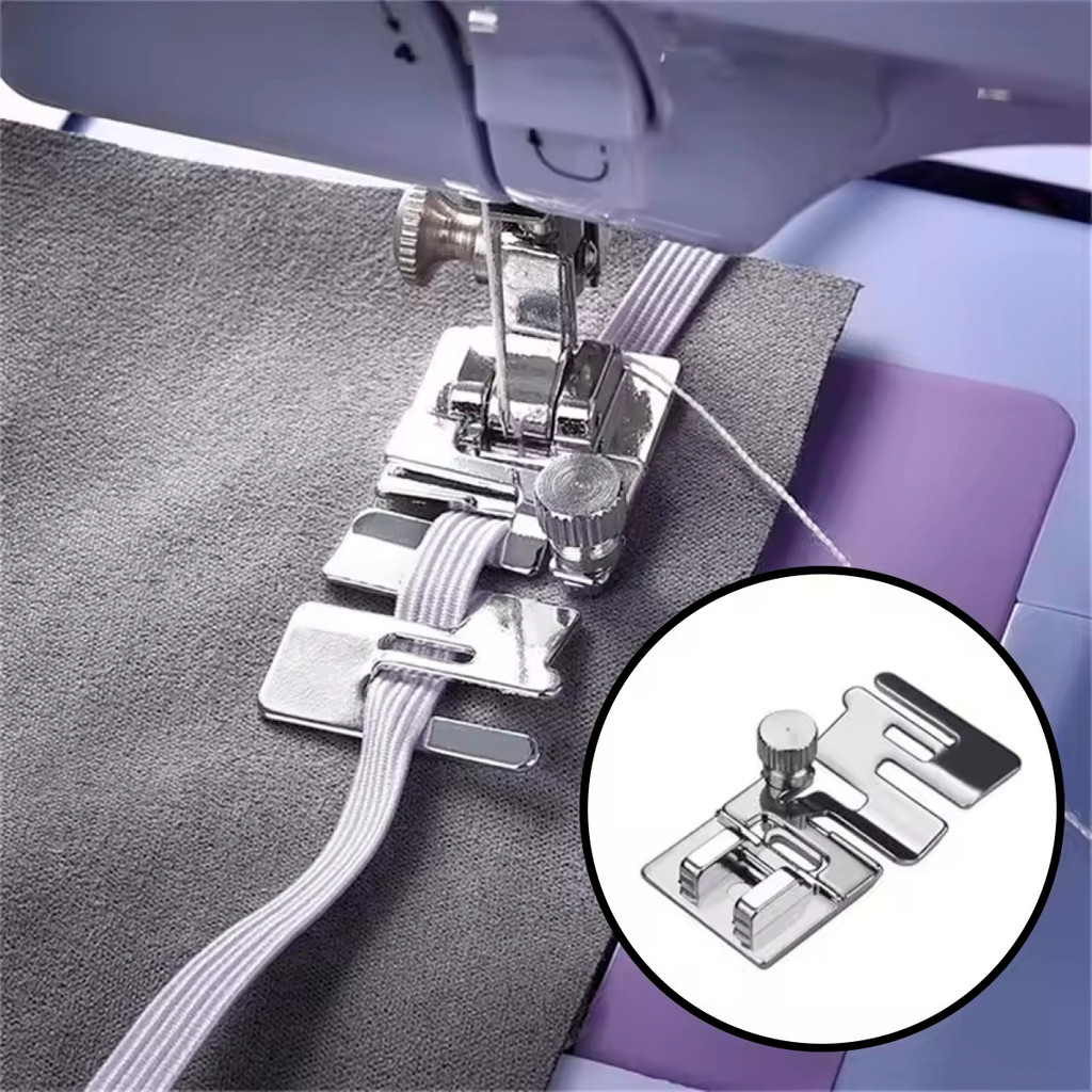 Pé Calcador De Passar Pregar Elástico Reta Pezinho Máquina De Costura Doméstica Renda Ponto Overlock