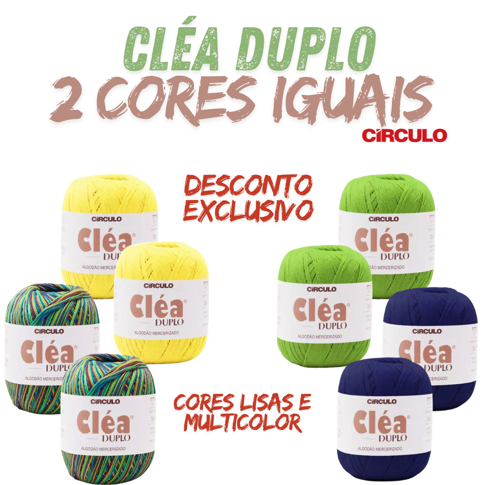 Kit de Linha Fio Cléa Duplo 508m - 150g Circulo - kit com 2 cores iguais em Oferta na Shopee