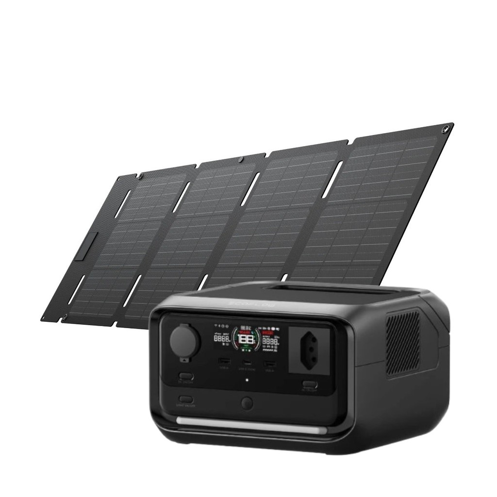 Kit EcoFlow River 3 PLUS 600W / 286Wh + Painel Solar 45w Typo-C